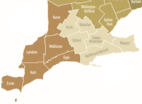 PED in Ontario Map PED in Ontario Map